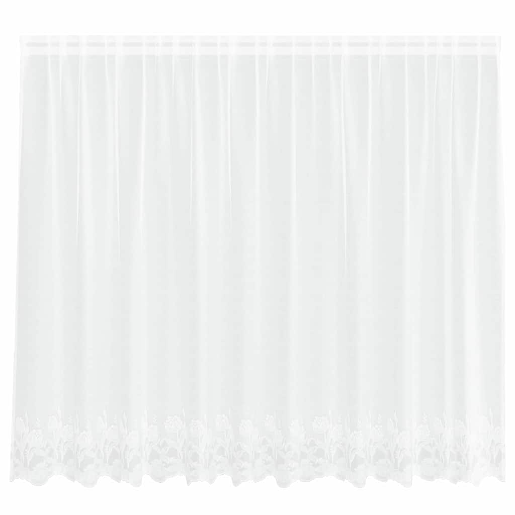 Lace Curtain with Curtains White 300x140cm Polyester
